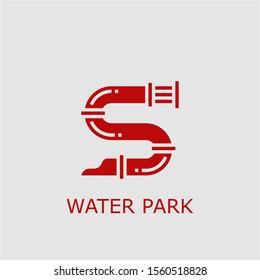 Professional vector water park icon. Water park symbol that can be used for any platform and purpose. High quality water park illustration.