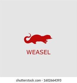 Professional vector weasel icon. Weasel symbol that can be used for any platform and purpose. High quality weasel illustration.