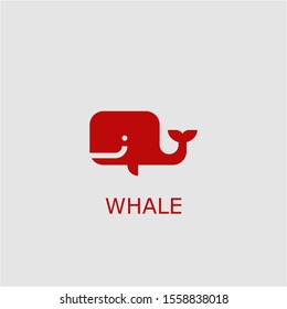 Professional vector whale icon. Whale symbol that can be used for any platform and purpose. High quality whale illustration.