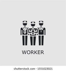 Professional vector worker icon. Worker symbol that can be used for any platform and purpose. High quality worker illustration.