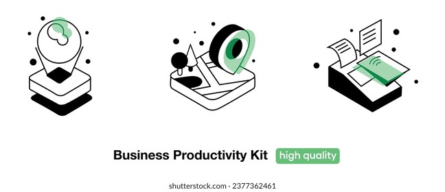 Professional Vectors Kit, Optimization, Business Growth, Analysis, Development, Efficiency, Operations Growth, Marketing and Efficient Innovation.