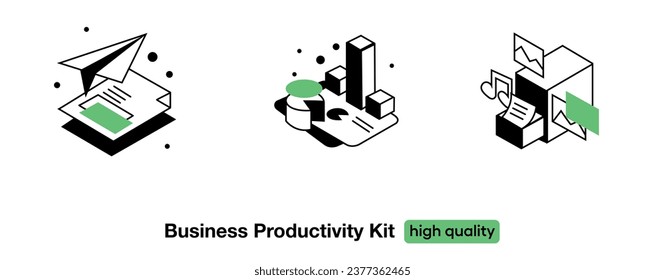 Professional Vectors Kit, Optimization, Business Growth, Analysis, Development, Efficiency, Operations Growth, Marketing and Efficient Innovation.
