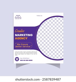 A professional, vibrant social media post template for a marketing agency.