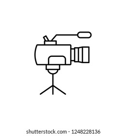 professional video camera icon. Element of video products outline icon for mobile concept and web apps. Thin line professional video camera icon can be used for web and mobile