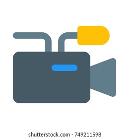 professional video camera on isolated background