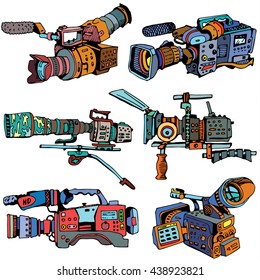 Professional video, digital camera set in movie style .