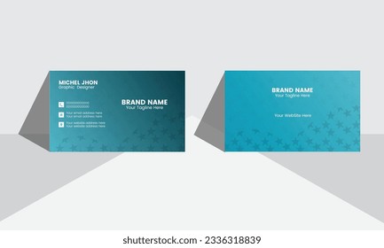 Professional visiting card design. Simple corporate business card design. Flat business card vector design.