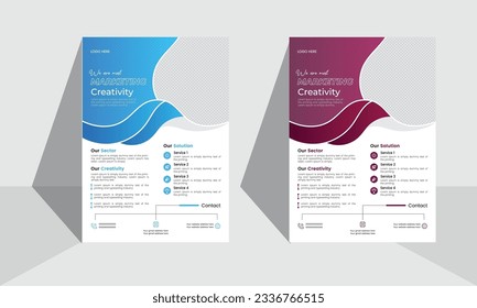 Professional visiting flyer design. Flat business flyer vector design. flyer layout with modern design. 
