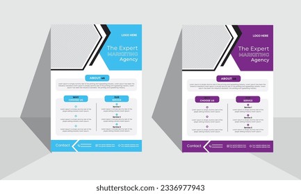 Diseño profesional de volante. Diseño vectorial de volante de negocios plano. diseño de folleto con un diseño moderno.