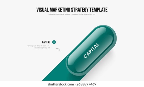 Professional Visualization One Element Diagram Presentation Layout. Financial Report 1 Option Infographic Frame Design. Advertising Introduction Slide Template Vector Illustration.