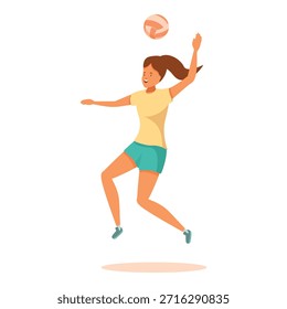 Jugador de voleibol Profesional saltando y golpeando la pelota durante un partido de voleibol