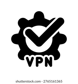 Professional VPN Setup Completed Checklist Gear Vector Illustration