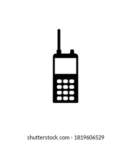 Professional Walkie Talkie Portable Radio. Flat Vector Icon illustration. Simple black symbol on white background. Professional Walkie Talkie Radio sign design template for web and mobile UI element