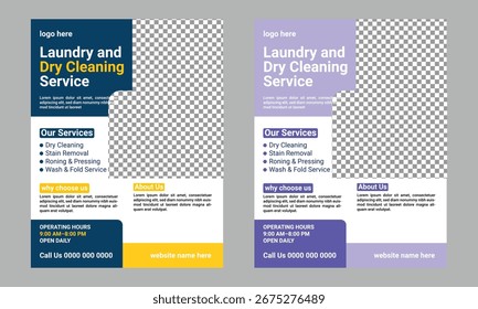 
Professional waves laundry service flyer