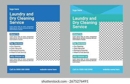 
Professional waves laundry service flyer