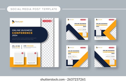 Professional Webinar Banner and Invitation Template – Vector Social Media Post for Annual Business Conference and Online Corporate Event
