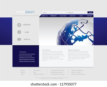 Professional website template in editable vector format
