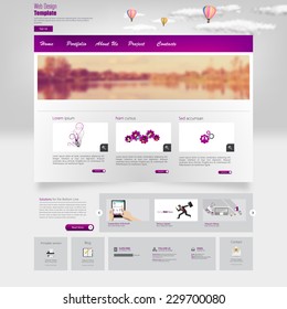 Professional website template vector illustration,