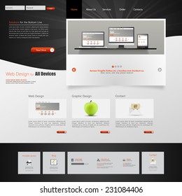 Professional website template vector illustration, 