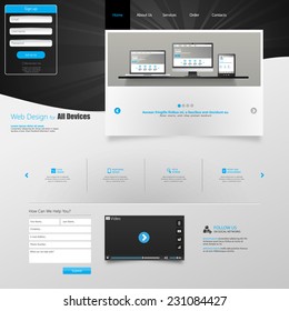 Professional website template vector illustration, 