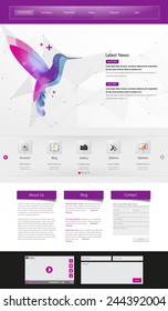 Professional Website Template for Your Business. Vector Eps, 10 