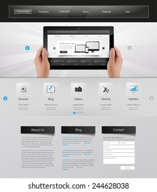 Professional Website Template for Your Business. Vector Eps, 10 