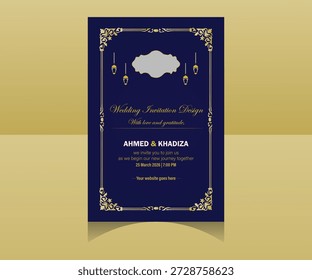 professional wedding card design template invite presentation modern minimalist branding  corporate business background border 