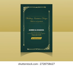 professional wedding card design template invite presentation modern minimalist branding  corporate business background border 