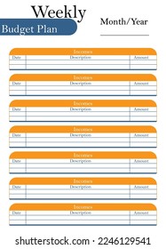 Plantilla de planificación de presupuesto semanal profesional