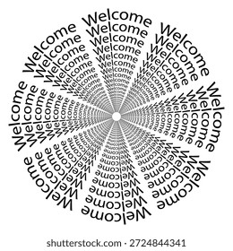 Professional welcome text icon. Circular word Vector. Elegant greeting symbol. Unique typography style pattern. EPS 10.