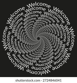 Professional welcome text icon. Circular word Vector. Elegant greeting symbol. Unique typography style pattern. EPS 10.