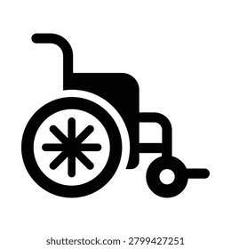 Professional wheelchair icon representing mobility assistance, accessibility, disability support, and rehabilitation services. Ideal for healthcare applications, hospitals, clinics, accessibility signage, medical websites, assistive technology platforms, and inclusive design projects.