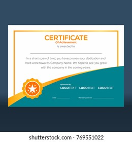 Professional white and blue certificate