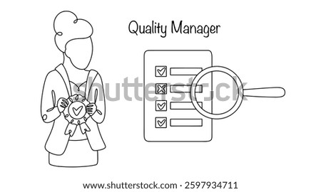 A professional who is responsible for ensuring the quality of products or services in a company. The woman develops and monitors quality management systems and ensures compliance with standards.