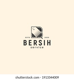 Professional window cleaning service logo template hipster vector image