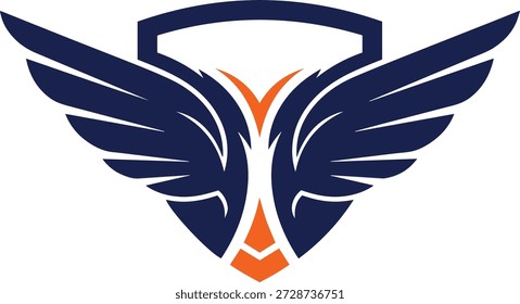 Logotipo de escudo alado de Profesional con águila Abstractas 