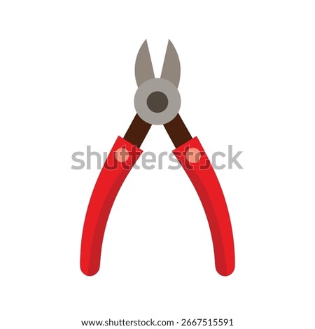 Professional wire cutter illustration perfect for electrical work crafting construction and repair tool visuals Vector illustration on white background.
