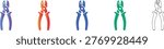 Professional Wire Stripper Vector Icon Set vol 1490
