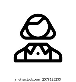 Professional woman. Editable stroke vector icon.