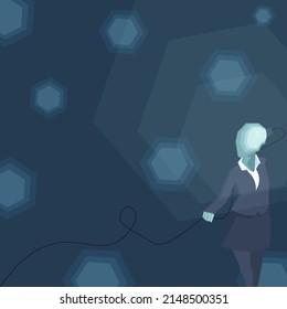 Professional woman head full new ideas. Lady wearing formal attire light bulb brain connected. Creative thinking for problem solving. Bright vision leader.