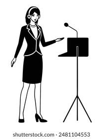 Professional Woman Leading Webinar with Headset