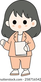 Professional Woman in Peach Business Suit