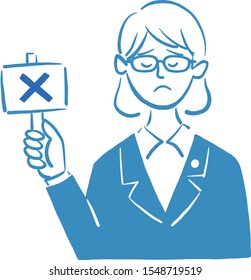 professional woman suit simple illustration