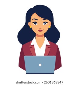Professional woman working on laptop
