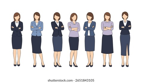 Professional Women in Business Attire Standing Confidently Together