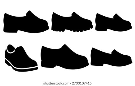 Profesional trabajo enfermería zueco zapato silueta conjunto de Ilustración vectorial para la atención médica calzado de confort personal médico uniforme Elementos de diseño de ropa