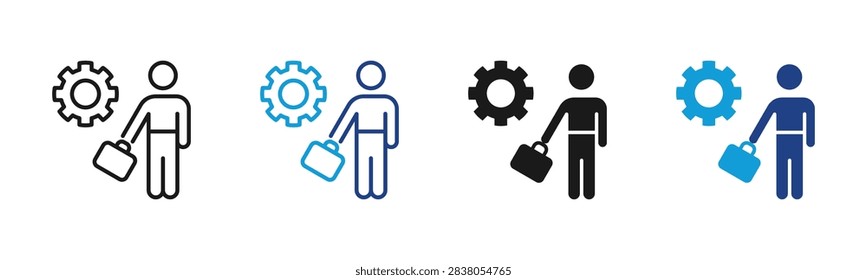 Professional Work Web icon with multiple style collection