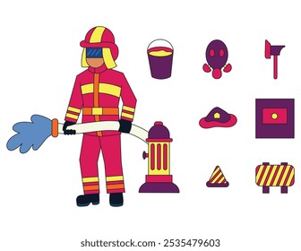 Professional Worker Illustration Set for Design Element