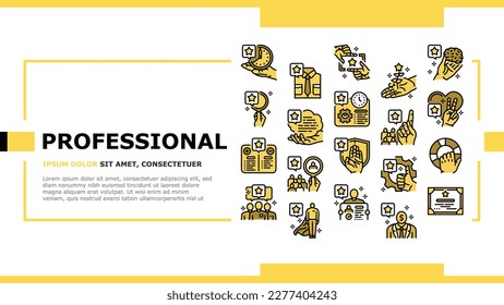 professional worker person job landing web page vector. business employee, engineer construction, skill, manager, office human professional worker person job Illustration