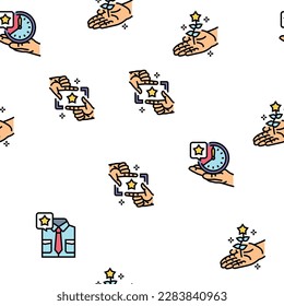 professional worker person job vector seamless pattern thin line illustration